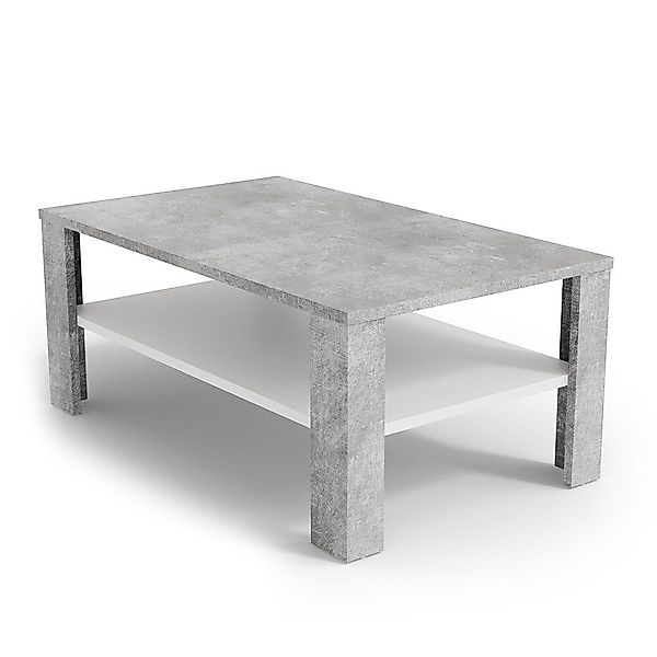 Vicco Couchtisch, Beton/Weiß, 100 x 60 günstig online kaufen