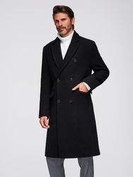 OMBRE Wintermantel Herren-Doppelreiher-Mantel mit Wollanteil günstig online kaufen