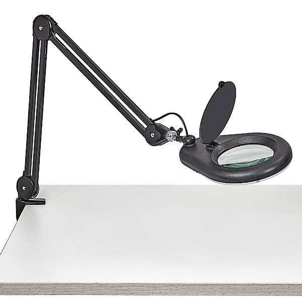 LED-Lupenleuchte MAULviso, schwarz, Höhe 50 cm, Klemme günstig online kaufen