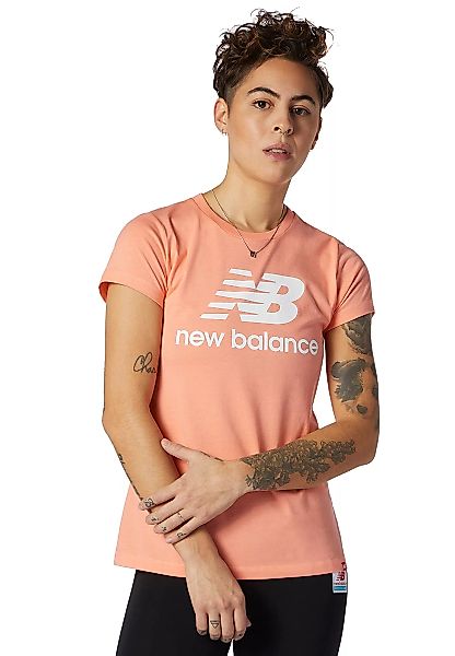 New Balance Essentials Stacked Logo Kurzarm T-shirt M Paradise Pink günstig online kaufen