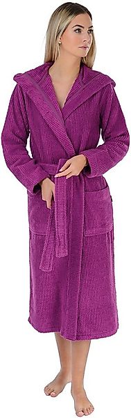 Wewo fashion Damenbademantel 4002, Langform, Walkfrottier, Kapuze, Gürtel, günstig online kaufen