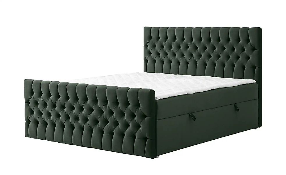Boxbett mit Bettkasten und Fußteil Belek King ¦ grün ¦ Maße (cm): B: 200 H: günstig online kaufen