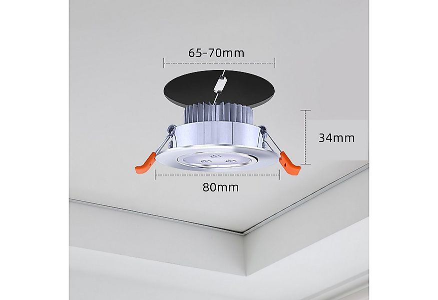 Clanmacy LED Einbaustrahler 20St. LED Spot Einbaustrahler Set Einbauleuchte günstig online kaufen
