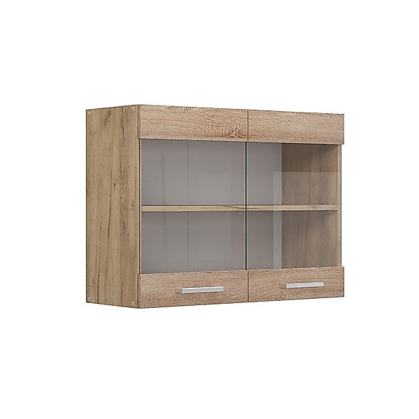 Vicco Glashängeschrank R-Line, Sonoma/Goldkraft Eiche, 80 günstig online kaufen