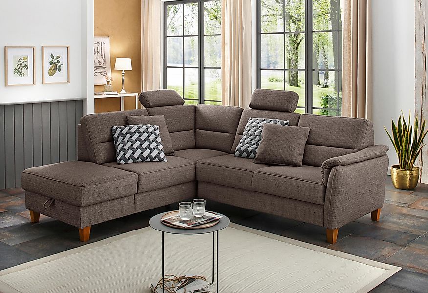 Home affaire Ecksofa "Palmera L-Form, B: 236 cm", optional Bettfunktion & B günstig online kaufen