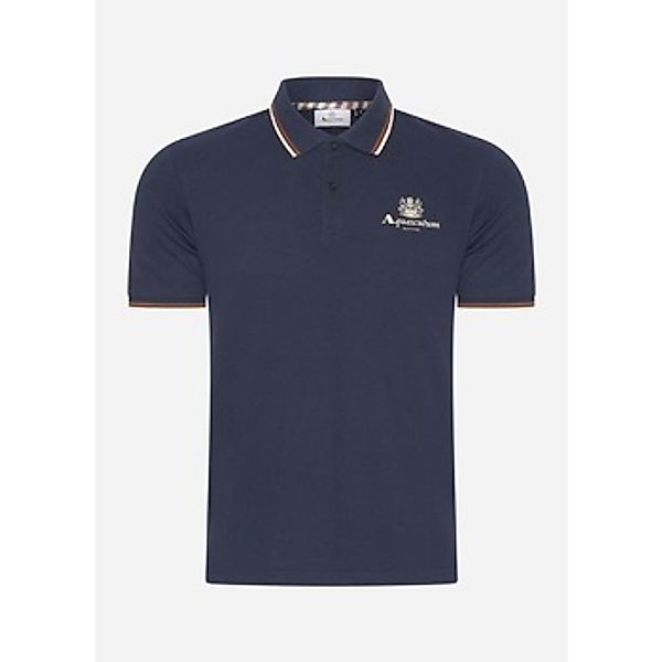 Aquascutum  T-Shirts & Poloshirts Active piquet stripes polo - navy günstig online kaufen