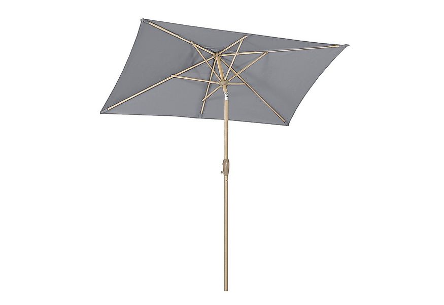 Sekey Sonnenschirm 210 x 140cm Aluminium Balkonschirm Rechteckig in Holzopt günstig online kaufen