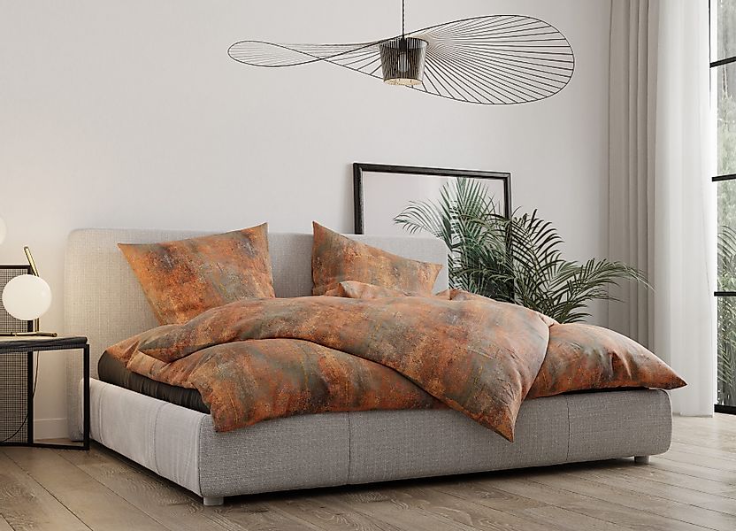 BETTWAESCHE-MIT-STIL Bettwäsche Mako Satin Bettwäsche Rost günstig online kaufen