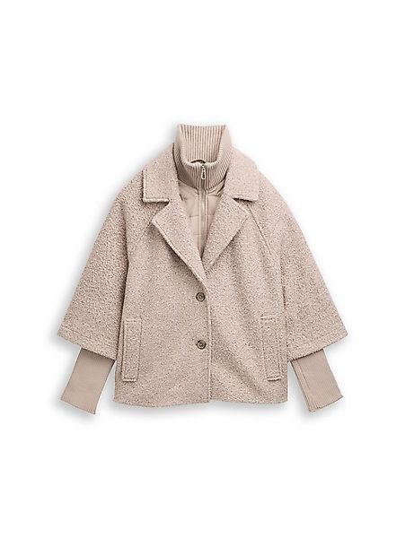 TOM TAILOR Anorak Bouclé Cape Jacke im 2-in-1-Look günstig online kaufen