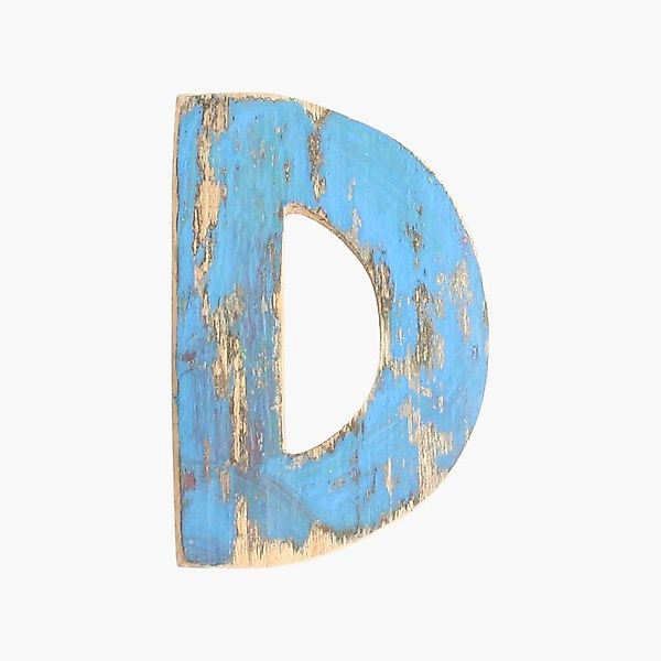Deko Holzbuchstaben Vintage aus recyceltem Bootsholz - Unikat "D" günstig online kaufen