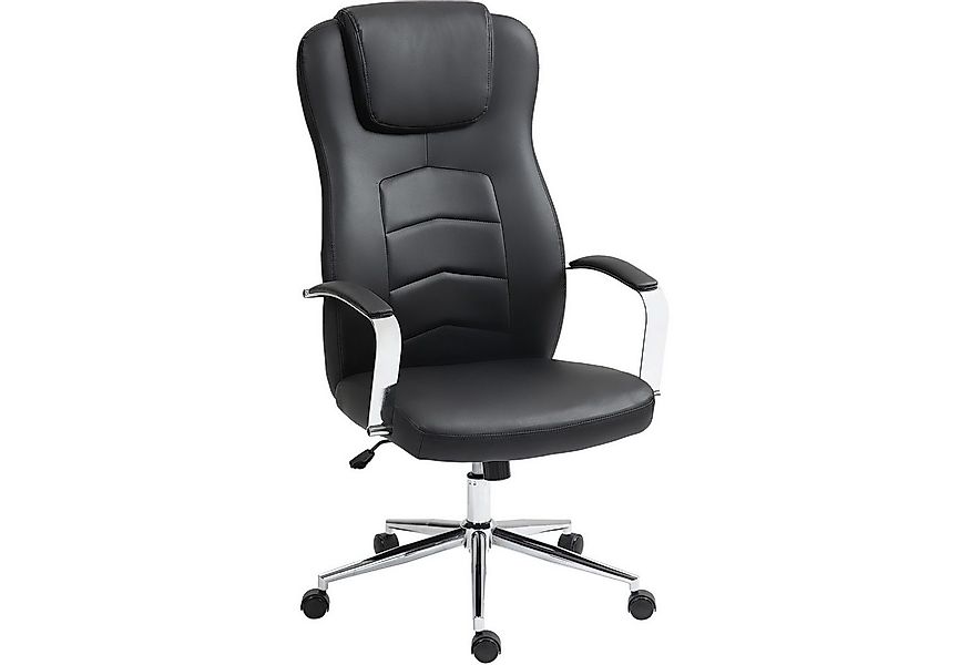 HOMCOM Schreibtischstuhl mit Kippfunktion, gepolstert, höhenverstellbar, mi günstig online kaufen