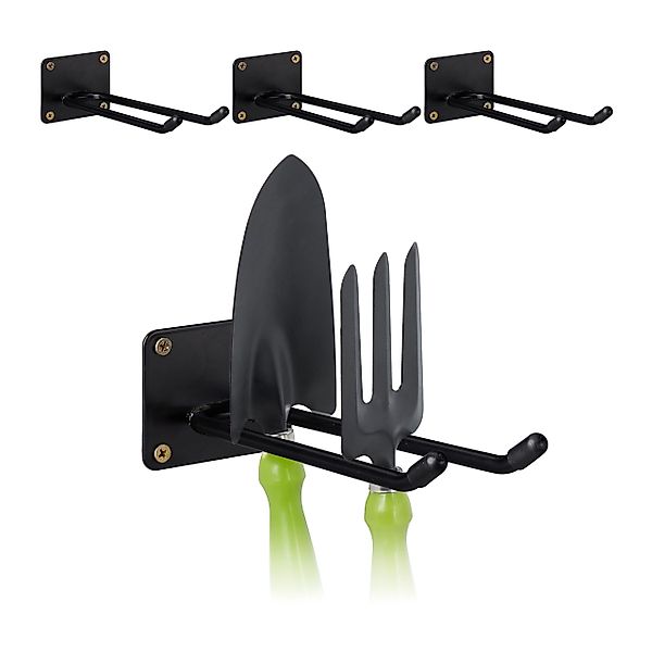 relaxdays Gartengerätehalter Langer Wandhaken 4er Set, günstig online kaufen