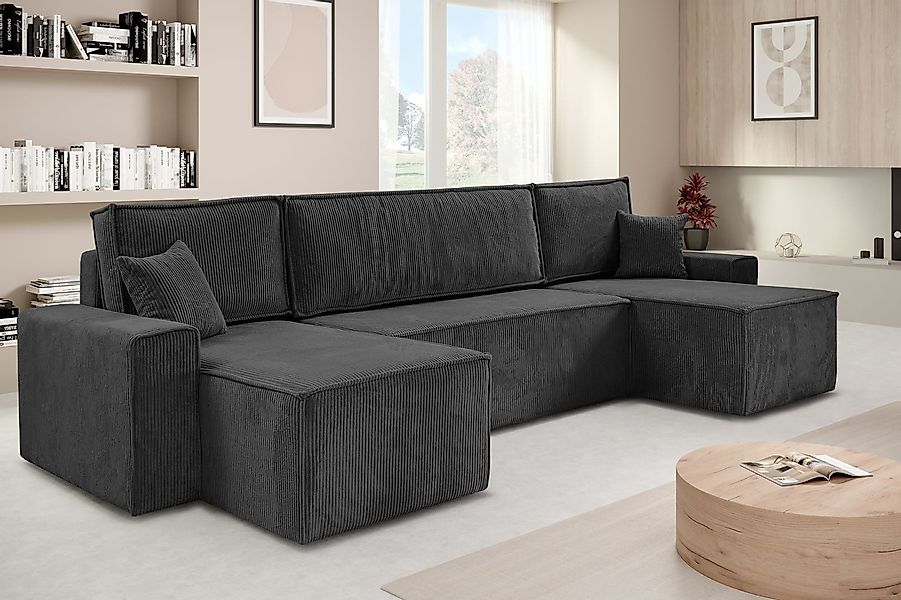 Beautysofa Ecksofa mit Bettkasten, im Cordstoff günstig online kaufen