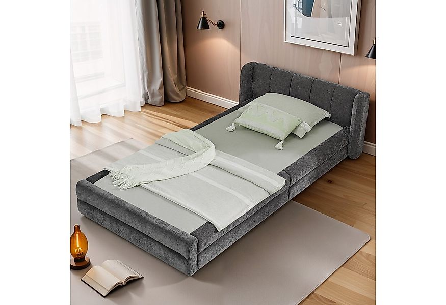 Odikalo Polsterbett Einzelbett Kinderbett, Chenillestoff (90x200 / 140x200 günstig online kaufen