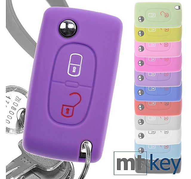 mt-key Schlüsseltasche Autoschlüssel Softcase Silikon Schutzhülle Lila, Cit günstig online kaufen