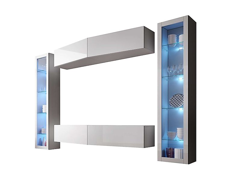 99rooms Wohnwand Vago SLATE VIII, (Set günstig online kaufen