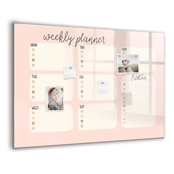 Tulup Magnetische Glastafel Ein Schöner Wochenplaner 100x70 cm Magnettafel günstig online kaufen