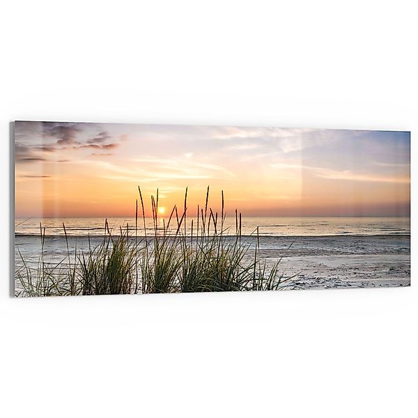 DEQORI Glasbild 'Sonnenuntergang am Strand', 'Sonnenuntergang günstig online kaufen