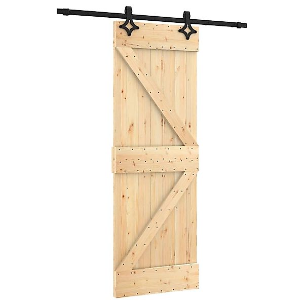 vidaXL Schiebetür mit Beschlag 70x210 cm Massivholz Kiefer 3203122 günstig online kaufen