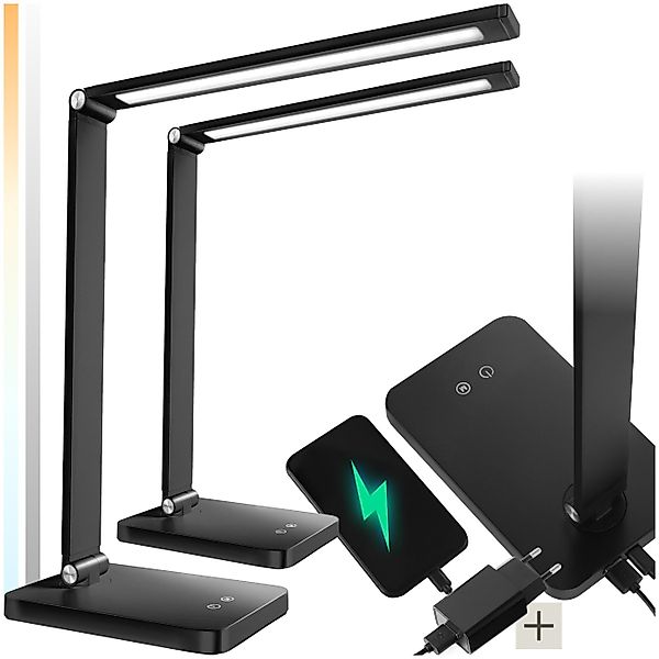 tectake Schreibtischlampe Tischleuchte Novaly, LED, dimmbar, günstig online kaufen