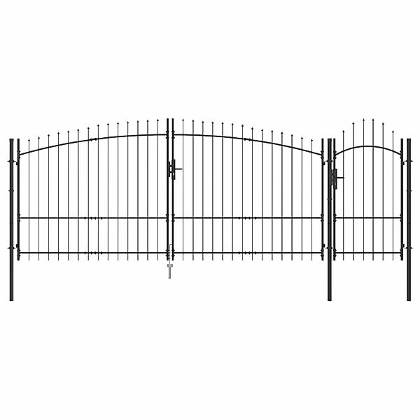 vidaXL Gartentor Schwarz 100 x 500 cm Stahl 42008917 günstig online kaufen