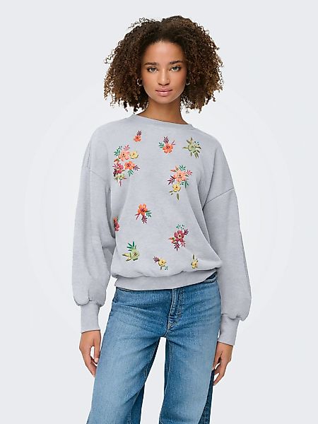 ONLY Sweatshirt "ONLBROOKE L/S O-NECK FLOWER SWT" günstig online kaufen