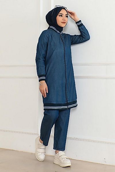 MODAMİHRAM Tunika Dunkelblaues Ripp-Denim-Set 6131 günstig online kaufen