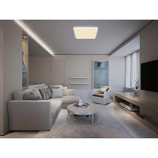 Globo LED-Deckenleuchte Sapana 1-flammig Weiß 420 x 420 x 25 mm Warmweß günstig online kaufen