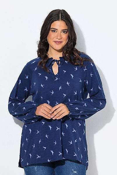 Ulla Popken Longshirt Shirt Schwalben A-Linie günstig online kaufen