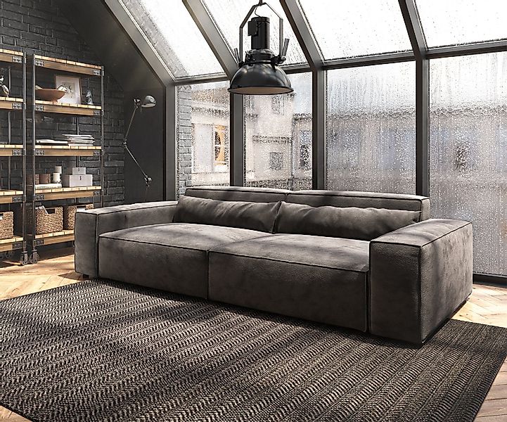 DELIFE Big-Sofa Sirpio, XL Mikrofaser Schwarz günstig online kaufen
