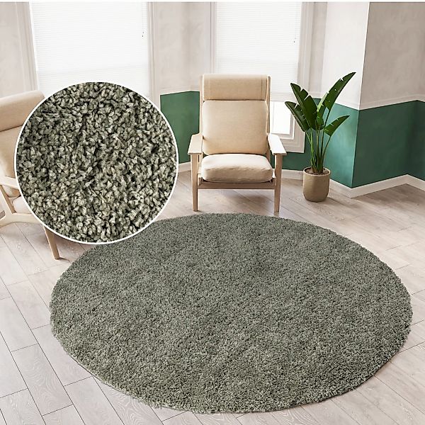 my home Teppich "Viva Teppich rund" rund 45 mm Höhe Uni-Farben, einfarbig, günstig online kaufen