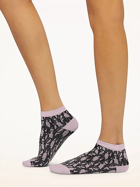 Wolford - Letter Script Sneaker Socks, Frau, mauve/black, Größe: M günstig online kaufen