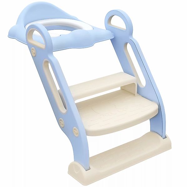 ZONEKIZ Toilettentrainer für Kinder mit Treppe & Griff, klappbarer Toilette günstig online kaufen