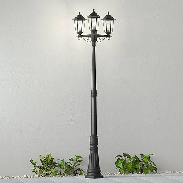 Lindby Außenleuchte Nane, 217cm, schwarz, seewasserfest, E27 günstig online kaufen