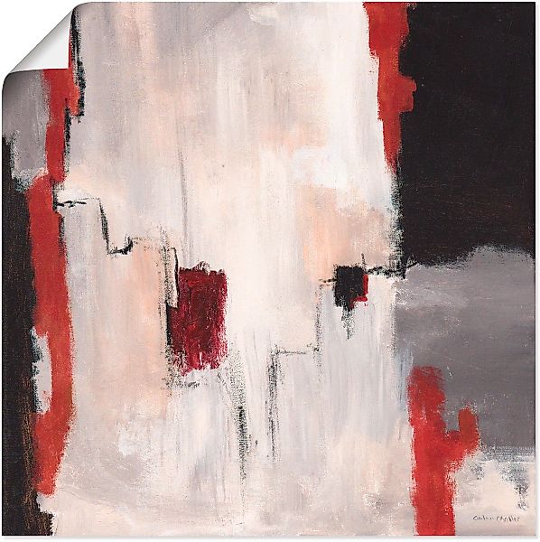 Artland Wandbild "Rot an Grau I - Abstrakt", Gegenstandslos, (1 St.), als A günstig online kaufen
