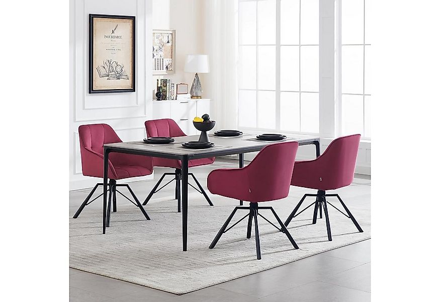 Woltu Polsterstuhl (6 St), drehbar Esszimmerstuhl mit Armlehnen Rückenlehne günstig online kaufen