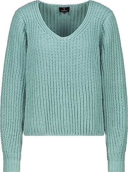 Monari V-Ausschnitt-Pullover Chenille-Pullover peppermint günstig online kaufen