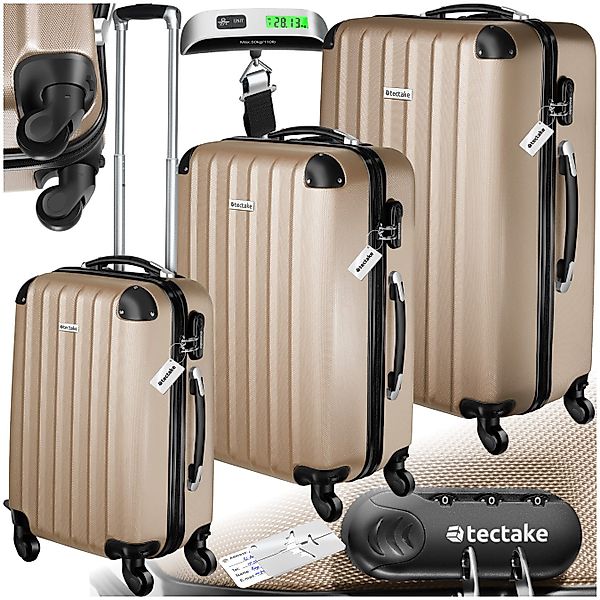 tectake Trolley 3er Kofferset, 4 Rollen, günstig online kaufen