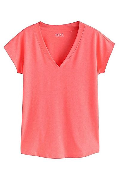 Next T-Shirt T-Shirt mit V-Ausschnitt und angesetzten Ärmeln (1-tlg) günstig online kaufen