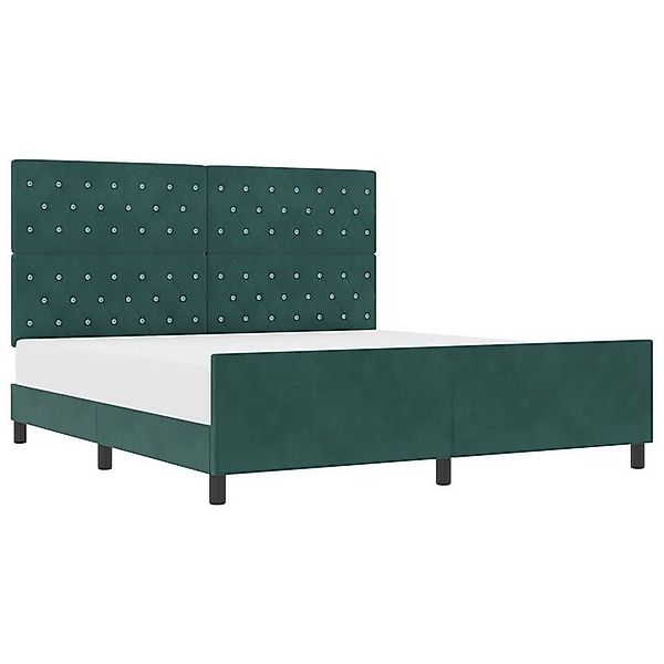 vidaXL Bett Bettgestell in Dunkelgrün, 180x200 cm, Samt (1-tlg) günstig online kaufen