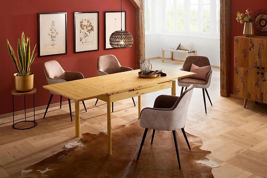 OTTO home Esstisch "Tirza" aus massiver Kiefer, FSC zertifiziert, mit Auszu günstig online kaufen