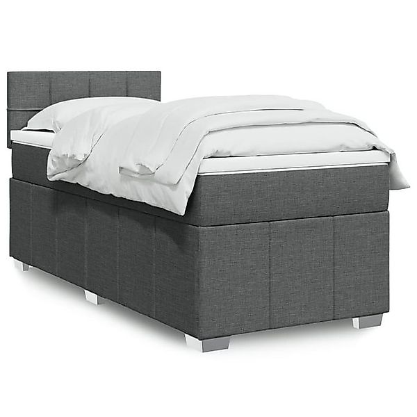 vidaXL Bett Boxspringbett mit Matratze Dunkelgrau günstig online kaufen