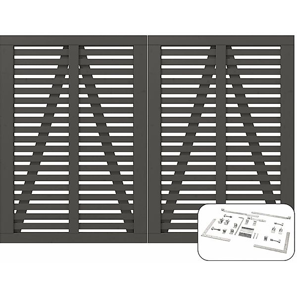 Doppeltor Harmoni Nadelholz Umbragrau 200 cm x 140 cm günstig online kaufen