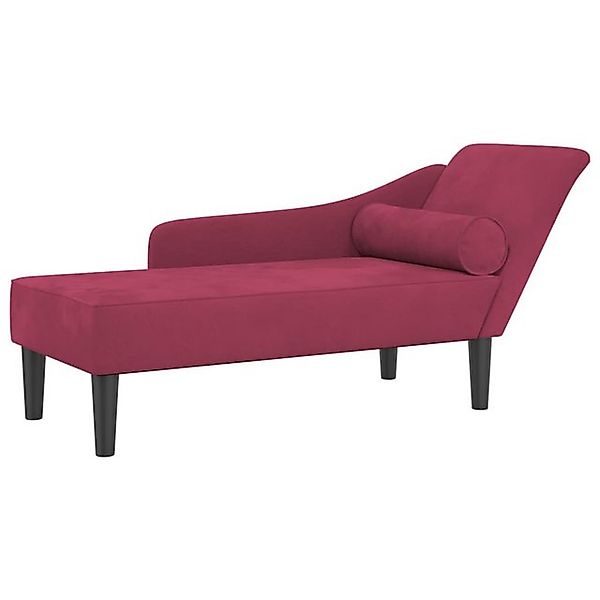 vidaXL Chaiselongue, Chaiselongue mit Kissen Weinrot Samt günstig online kaufen