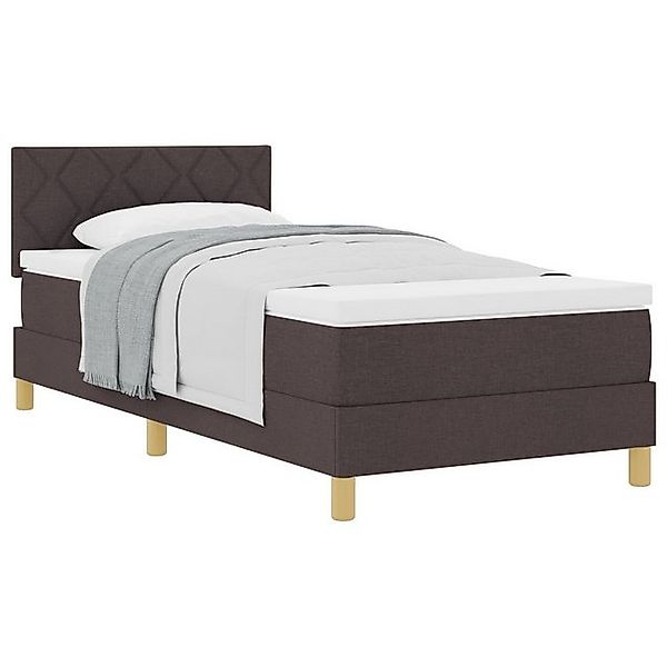 vidaXL Bett Boxspringbett mit Matratze Dunkelbraun 90x200 cm Stoff (1-tlg) günstig online kaufen
