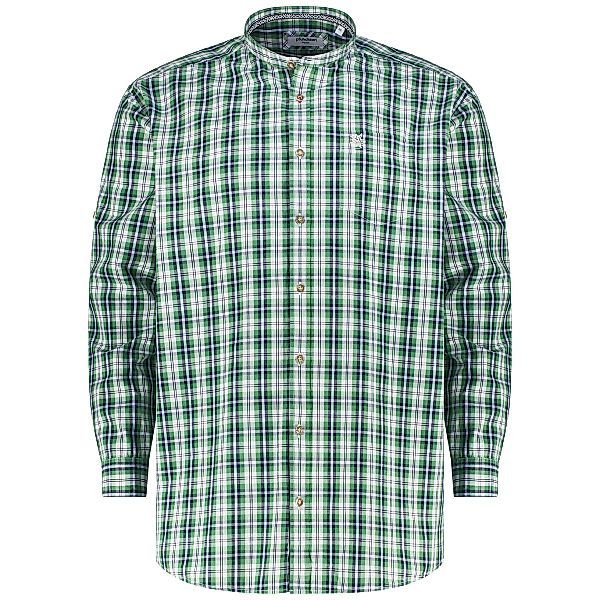 Pfundskerl Trachtenhemd mit Krempelärmeln Farbe blau/grün Größe: 5XL günstig online kaufen