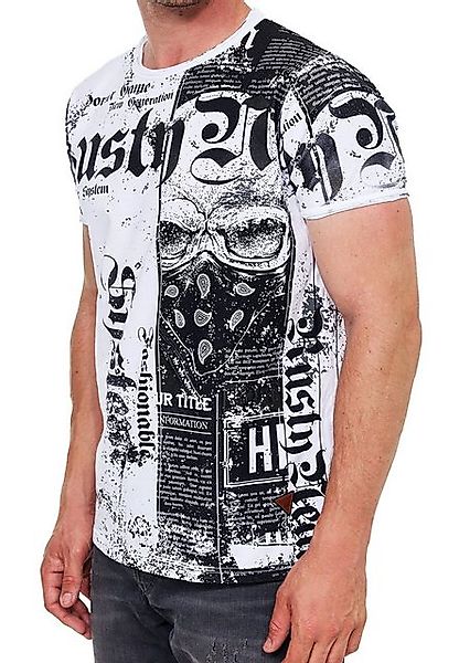 R-NEAL T-Shirt Streetwear Rocker T-Shirt mit Absoluten Blickfang All Over S günstig online kaufen