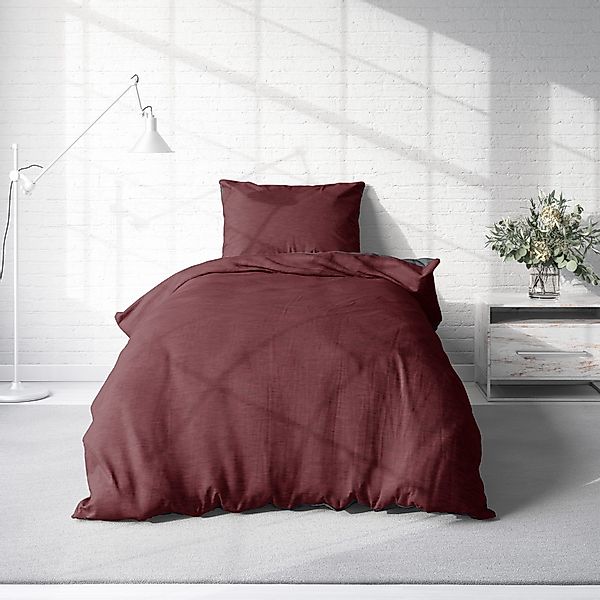 One Home Bettwäsche Melange, Flanell, 2 günstig online kaufen