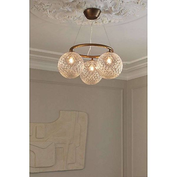 Nuura Kronleuchter Miira 3 Circular, Ø 54 cm, bronze/klar günstig online kaufen