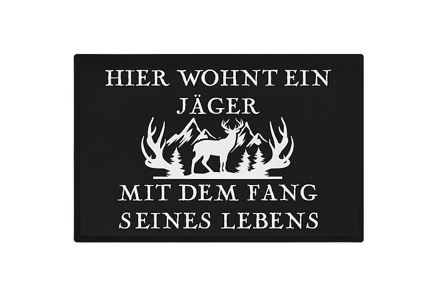 Trendation Fußmatte Hier Wohnt Ein Jäger Fussmatte Geschenk für Jäger Lusti günstig online kaufen
